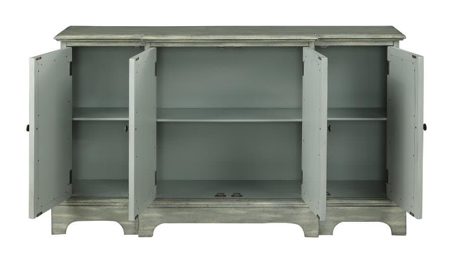 4-door Accent Cabinet in Weathered Gray - HER Home Design Boutique